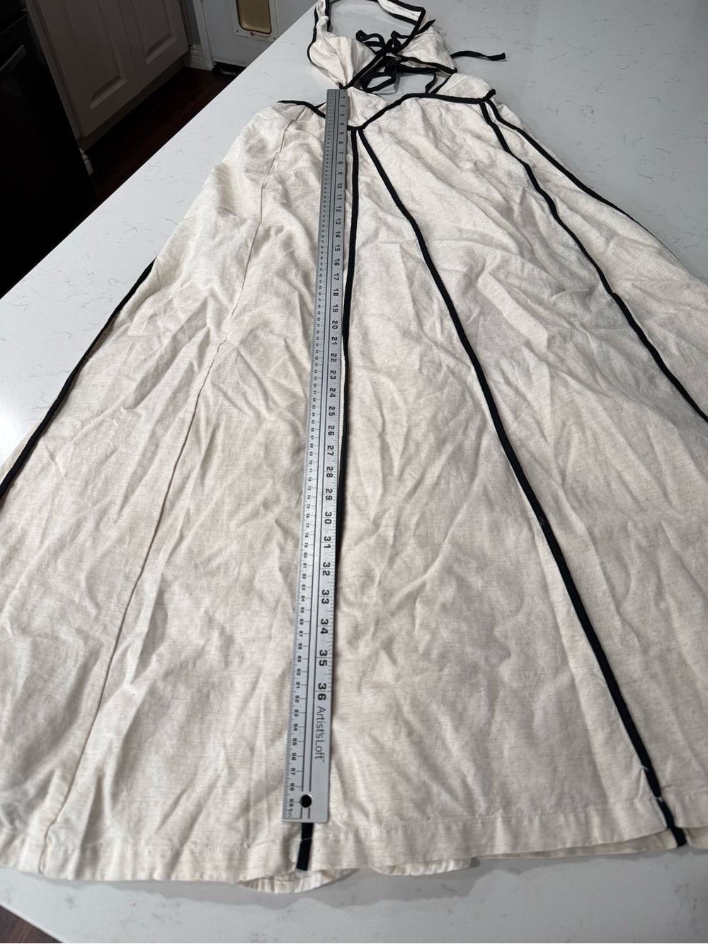 PepperMayo Women’s Cream & Black Contrast Trim Halter Cutout Maxi Dres. Size XS - Picture 6 of 10